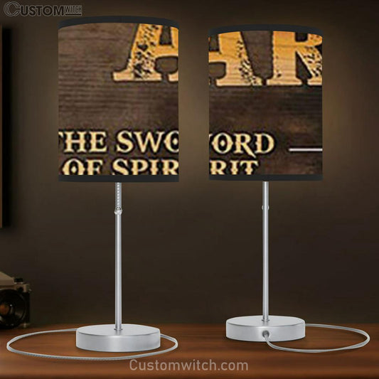 Warrior Of God Put On The Full Armor Of God Table Lamb Art - Bible Verse Lamb Gift - Christian Bedroom Decor_6166 2 - {}