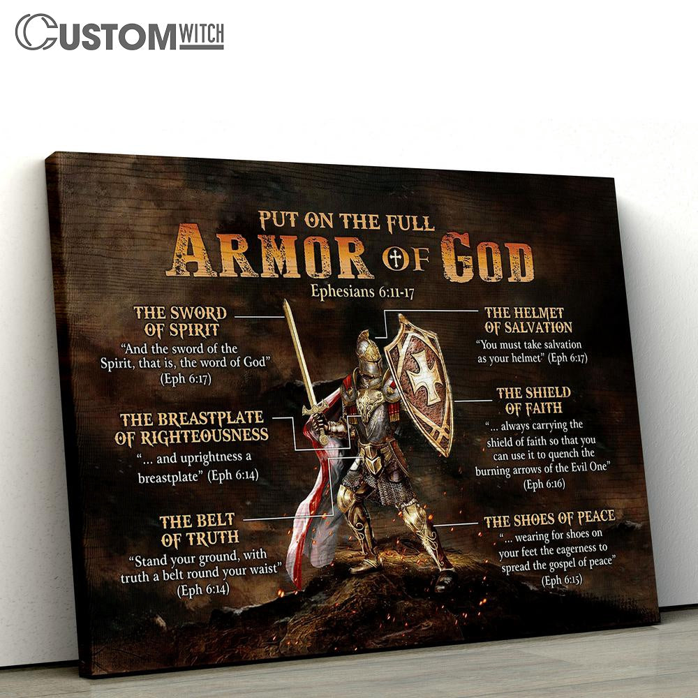 Warrior Of God Put On The Full Armor Of God Canvas Art - Bible Verse Wall Art - Wall Decor Christian