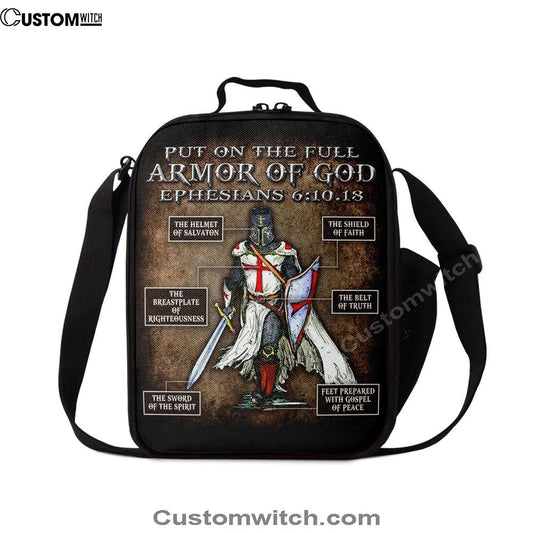 Warrior Of God Put On The Full Armor Of God Lunch Bag For Men And Women, Spiritual Christian Lunch Box For School, Work