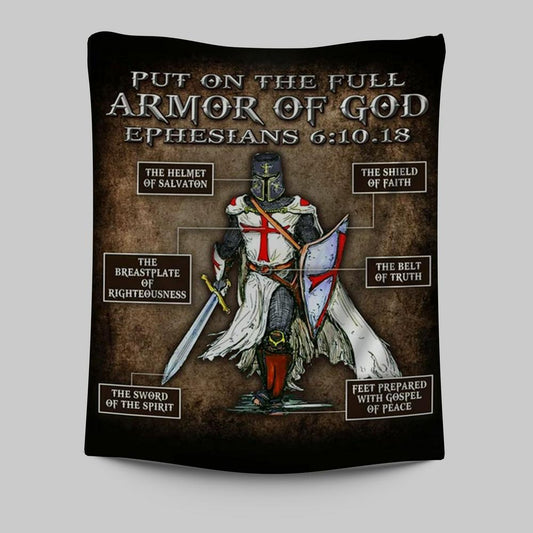 Warrior Of God Put On The Full Armor Of God Tapestry Wall Art -  Christian Indoor Wall Tapestries - Religious Art