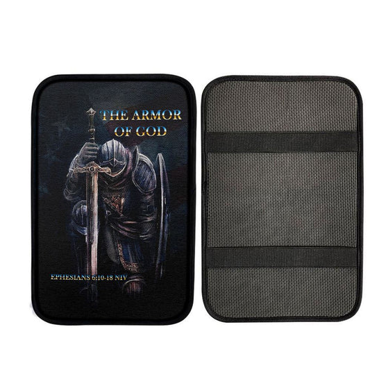 Warrior The Armor Of God Car Center Console Cover - Jesus Car Center Console Cover, Bible Verse Car Interior Accessories