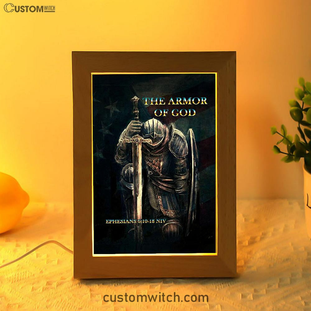 Warrior The Armor Of God Frame Lamp Art - Jesus Frame Lamp Prints - Christian Art Decor