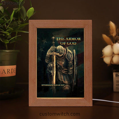 Warrior The Armor Of God Frame Lamp Art - Jesus Frame Lamp Prints - Christian Art Decor