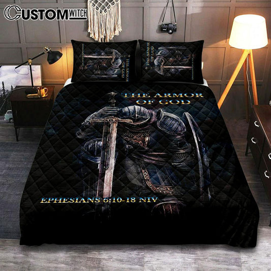 Warrior The Armor Of God Quilt Bedding Set Bedroom - Jesus Quilt Bedding Set Prints - Christian Bedroom Decor