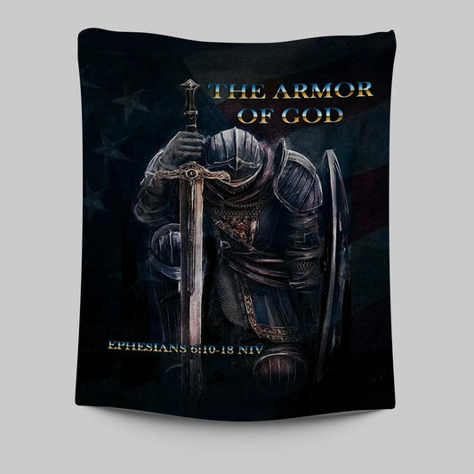 Warrior The Armor Of God Tapestry Wall Art - Jesus Tapestry Prints - Christian Wall Art Decor