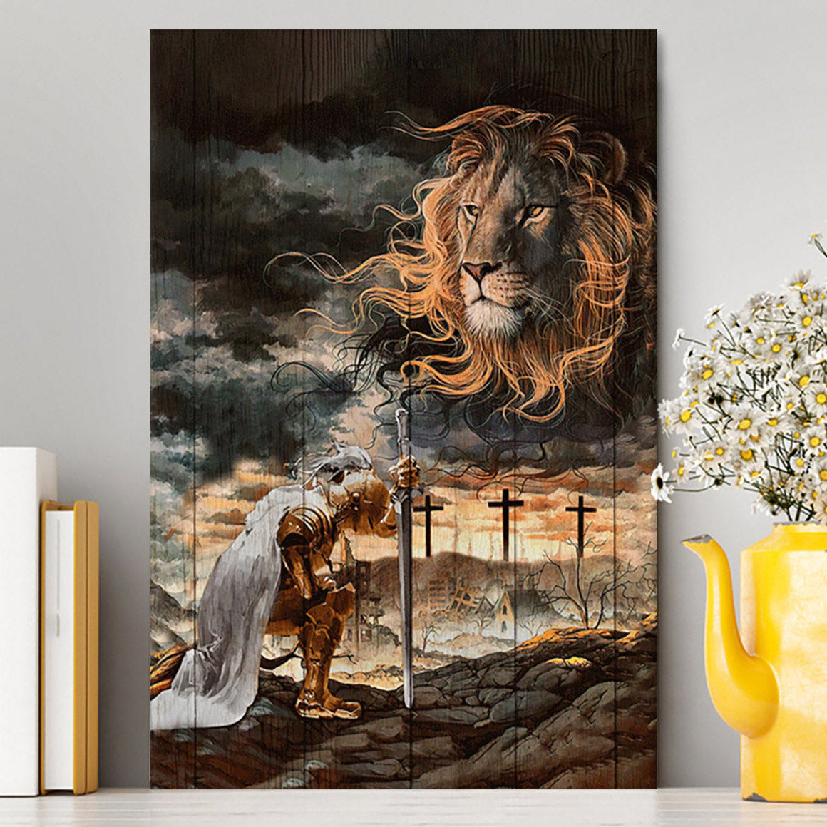 Warrior Women And Lion Of Judah Canvas Wall Art - Christian Canvas Prints - Bible Verse Canvas Art