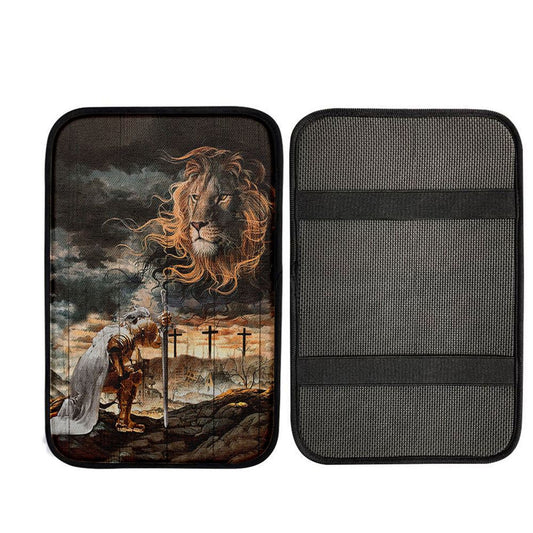 Warrior Women And Lion Of Judah Car Center Console Cover, Bible Verse Car Interior Accessories