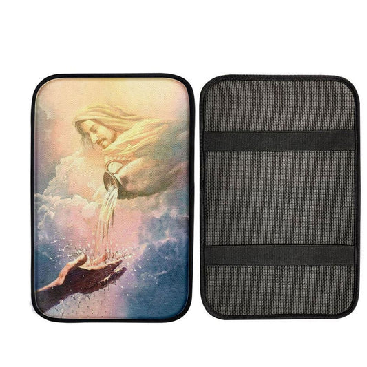 Water Of Life Jesus Car Center Console Cover, Bible Verse Car Interior Accessories
