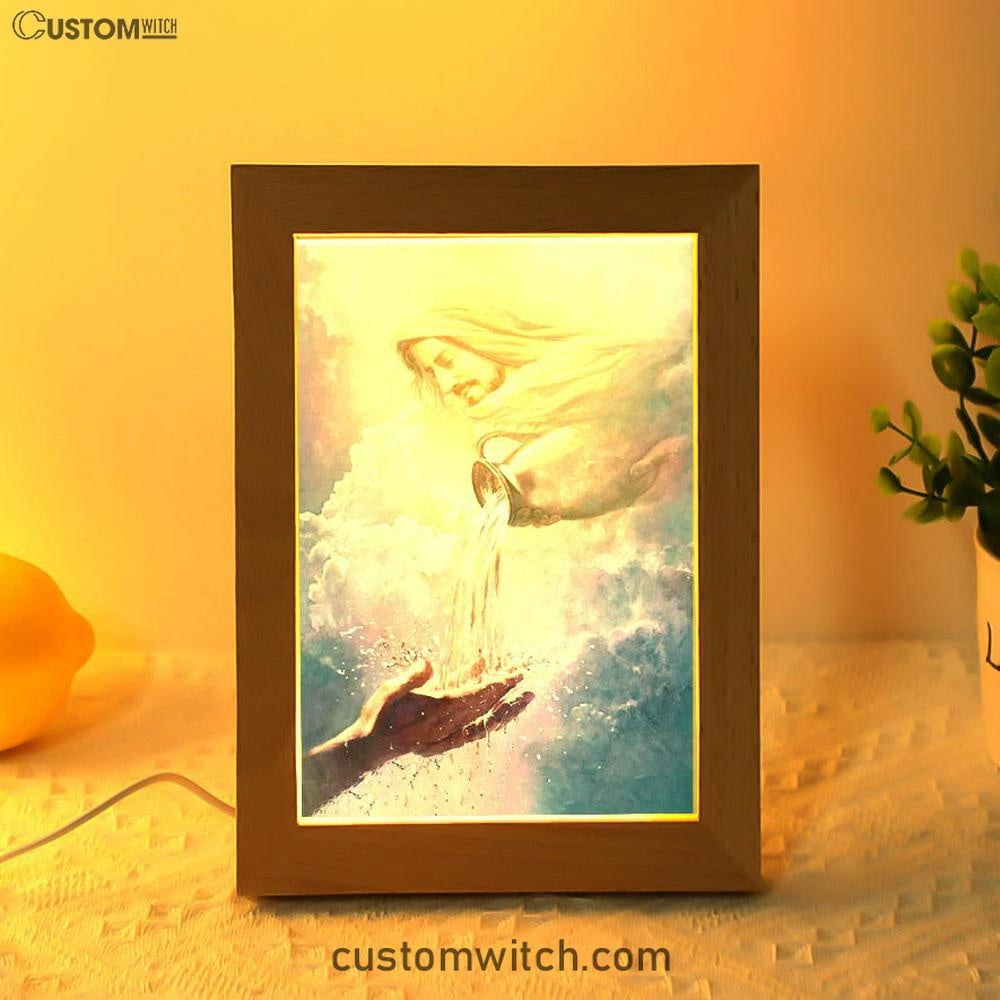 Water Of Life Jesus Frame Lamp Prints - Jesus Christ Frame Lamp Art - Christian Decor