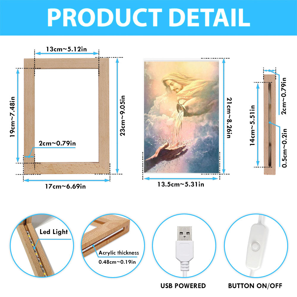 Water Of Life Jesus Frame Lamp Prints - Jesus Christ Frame Lamp Art - Christian Decor
