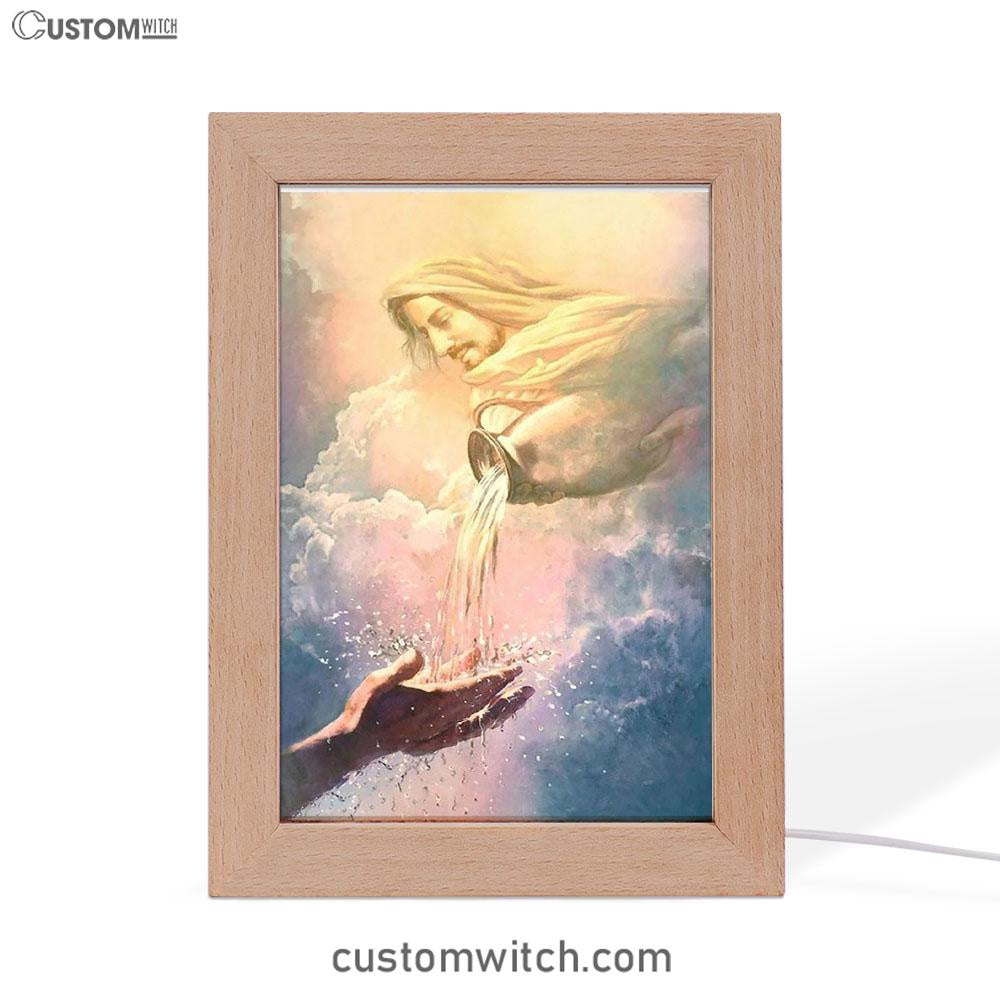 Water Of Life Jesus Frame Lamp Prints - Jesus Christ Frame Lamp Art - Christian Decor