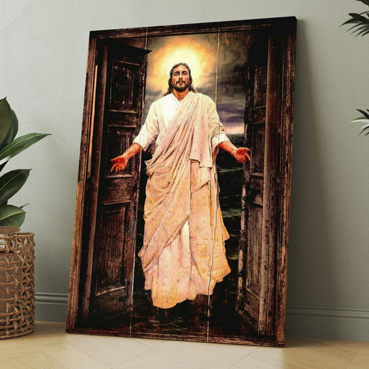 Watercolor Jesus Painting, Infinite Halo Canvas, Christmas Gift for Christian