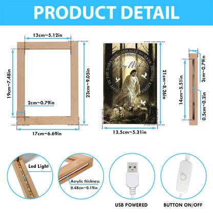 Way Maker Jesus & Lambs Frame Lamp Art - Jesus Frame Lamp Pictures - Christian Night Light