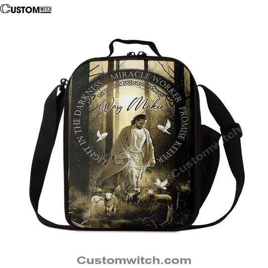 Way Maker Jesus & Lambs Lunch Bag For Men And Women - Jesus Lunch Bag, Spiritual Christian Lunch Box For School, Work