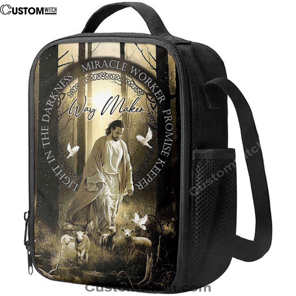 Way Maker Jesus & Lambs Lunch Bag For Men And Women - Jesus Lunch Bag, Spiritual Christian Lunch Box For School, Work
