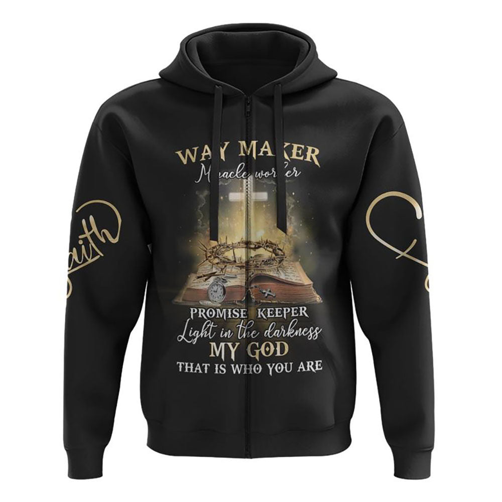 Way Maker Miracle Worker Bible All Over Print 3D Hoodie, Christian Hoodie, Christian Sweatshirt, Bible Verse Shirt