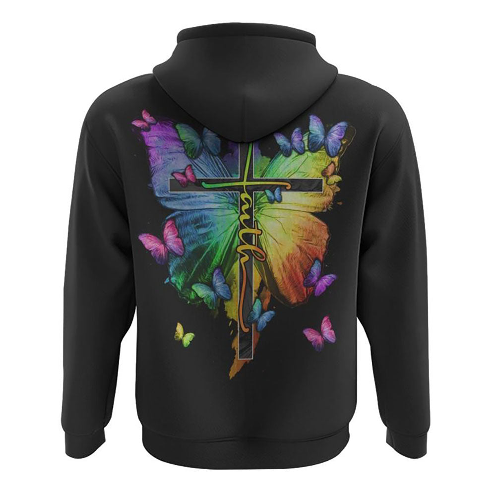 Way Maker Miracle Worker Colorful Butterfly All Over Print 3D Hoodie, Christian Hoodie, Christian Sweatshirt, Bible Verse Shirt