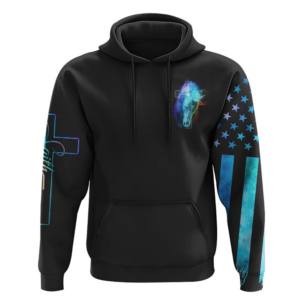 Way Maker Miracle Worker Horse Cross Colorful All Over Print 3D Hoodie, Christian Hoodie, Christian Sweatshirt, Bible Verse Shirt