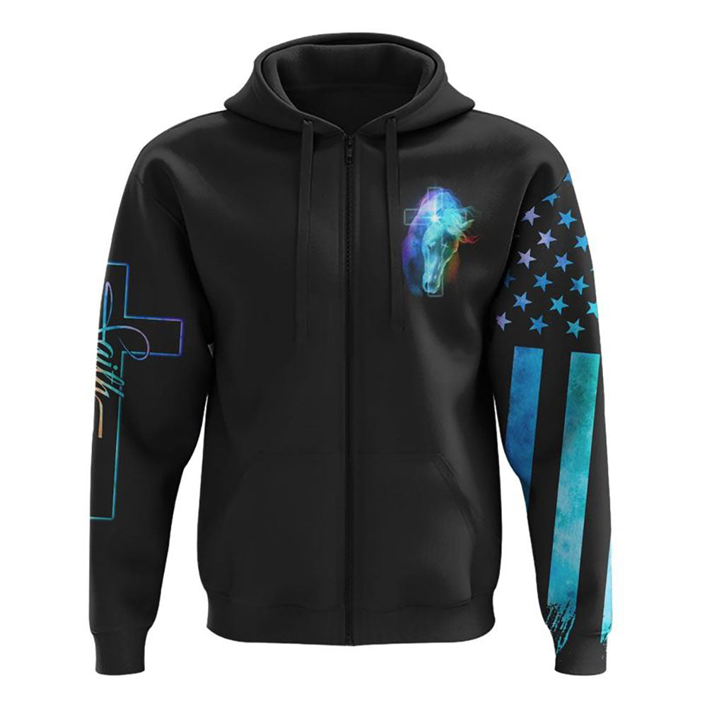 Way Maker Miracle Worker Horse Cross Colorful All Over Print 3D Hoodie, Christian Hoodie, Christian Sweatshirt, Bible Verse Shirt