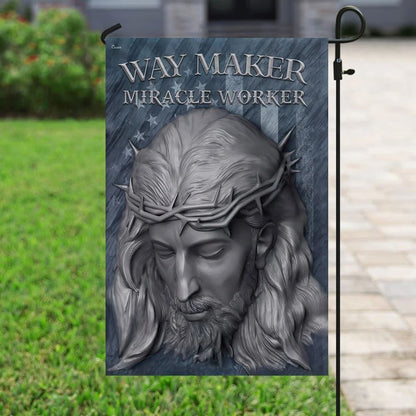 Way Maker Miracle Worker Jesus American U S House Flag, Outdoor Religious Flags, Christian Flag, Scripture Flag, Garden Banner