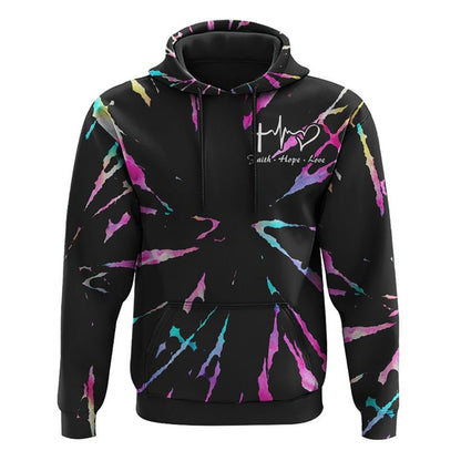 Way Maker Miracle Worker Promise Keeper Circle Tie Dye All Over Print 3D Hoodie, Christian Hoodie, Christian Sweatshirt, Bible Verse Shirt