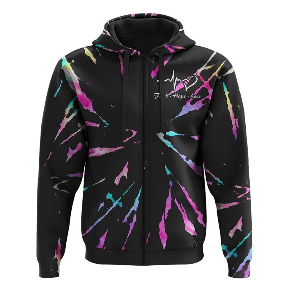 Way Maker Miracle Worker Promise Keeper Circle Tie Dye All Over Print 3D Hoodie, Christian Hoodie, Christian Sweatshirt, Bible Verse Shirt