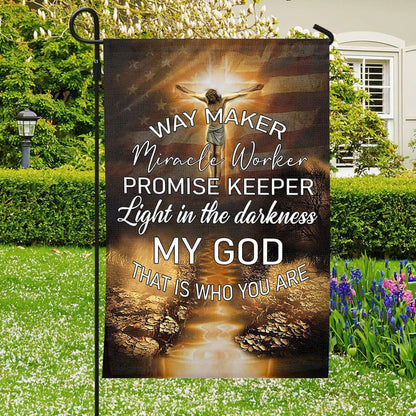 Way Maker Miracle Worker Promise Keeper Flag, Christian's Flag, Garden Decor, Garden Flag Stand, Christian Flag, Scripture Flag, Garden Banner