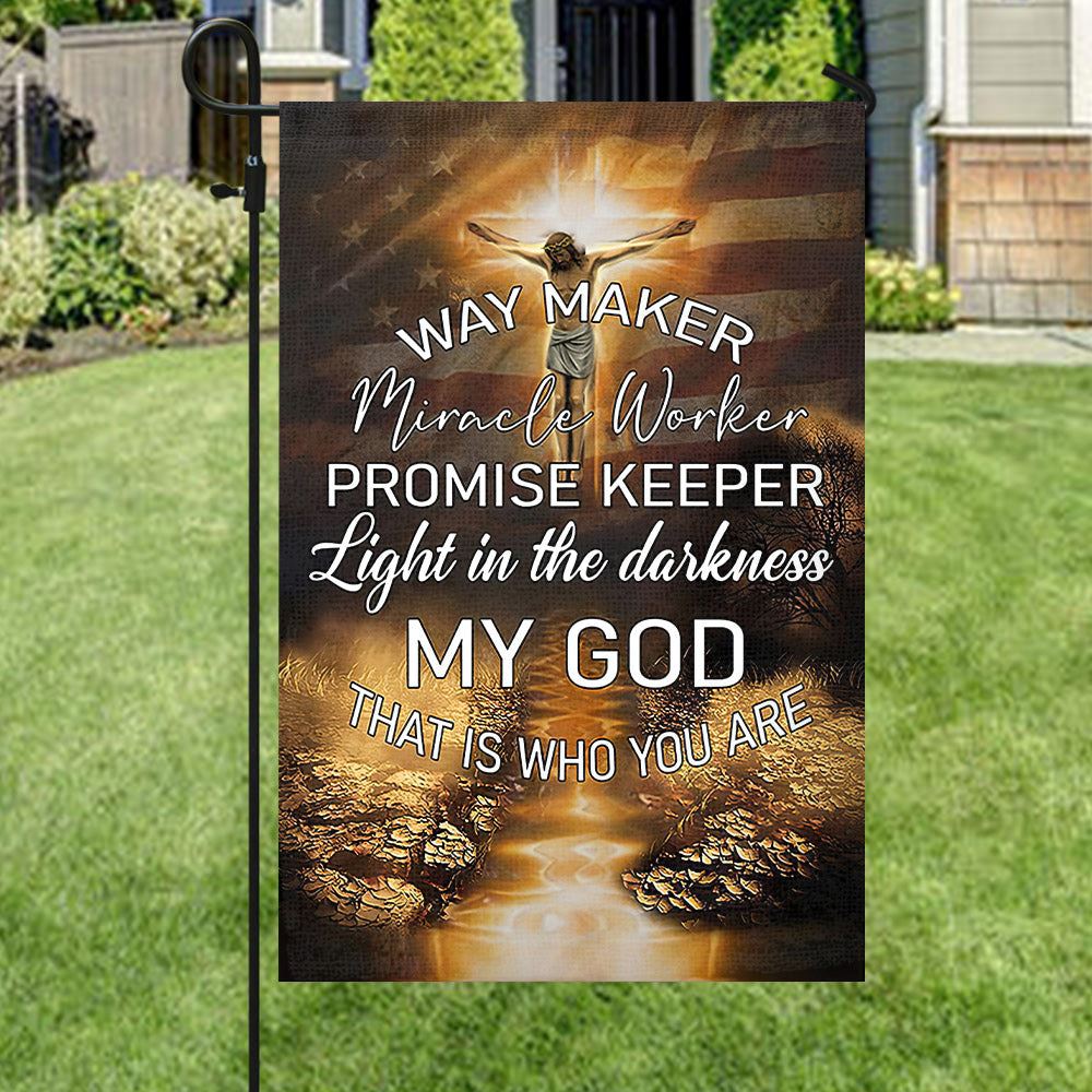 Way Maker Miracle Worker Promise Keeper Flag, Christian's Flag, Garden Decor, Garden Flag Stand, Christian Flag, Scripture Flag, Garden Banner
