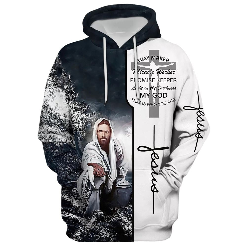 Way Maker,  Miracle Worker,  Promise Keeper, Hand Of God Jesus Hoodie For Men & Women, God 3D Printed Hoodie, Christian Apparel Hoodies