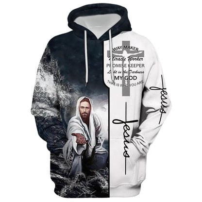 Way Maker,  Miracle Worker,  Promise Keeper, Hand Of God Jesus Hoodie For Men & Women, God 3D Printed Hoodie, Christian Apparel Hoodies