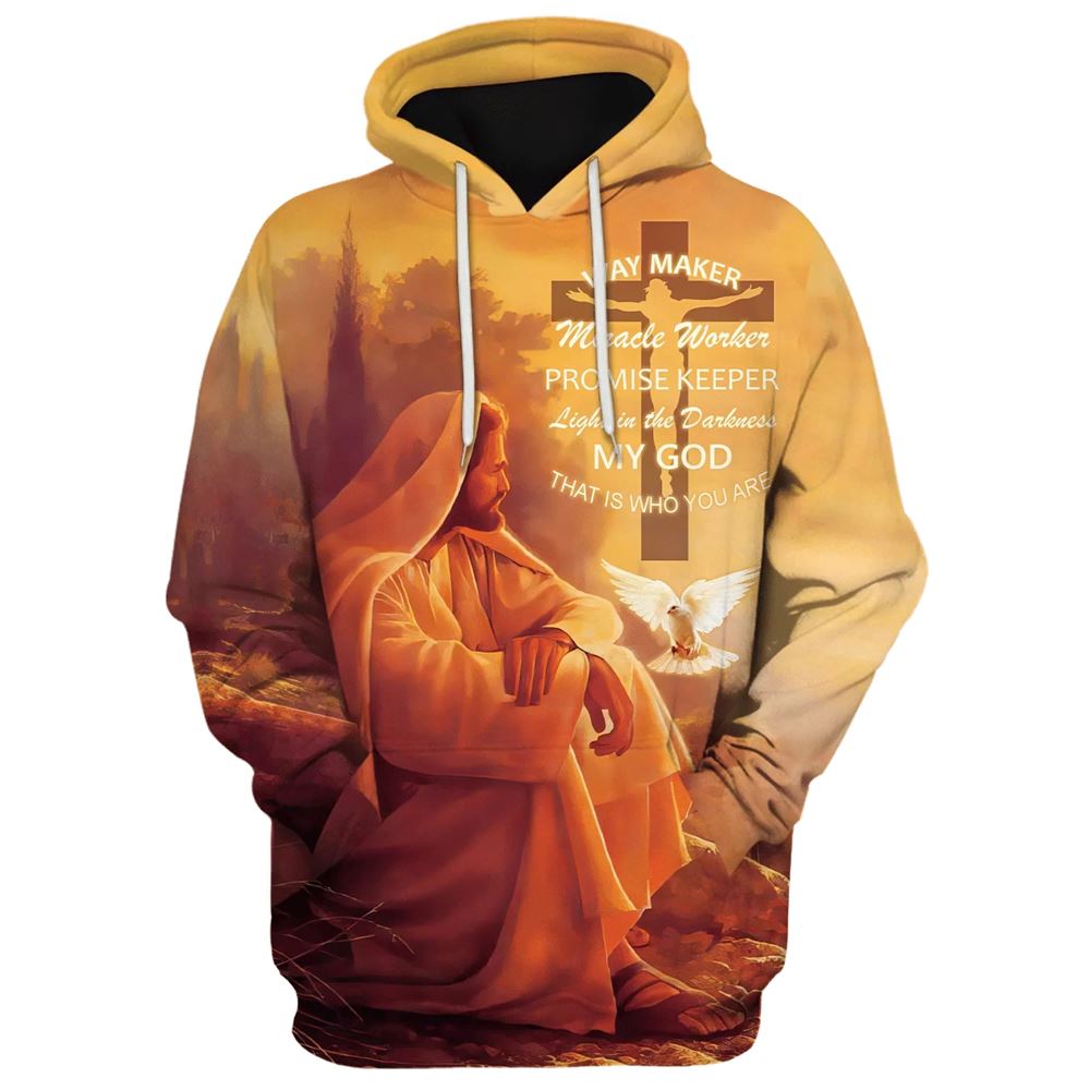 Way Maker Miracle Worker,  Promise Keeper Hoodie Jesus And Dove Hoodies Jesus Hoodie Men & Women, God 3D Printed Hoodie, Christian Apparel Hoodies