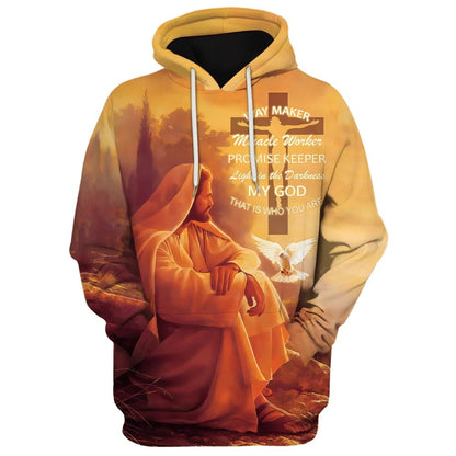 Way Maker Miracle Worker,  Promise Keeper Hoodie Jesus And Dove Hoodies Jesus Hoodie Men & Women, God 3D Printed Hoodie, Christian Apparel Hoodies