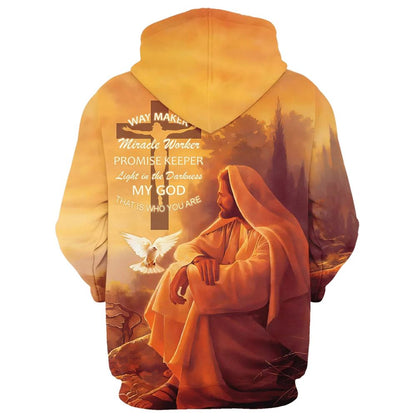 Way Maker Miracle Worker,  Promise Keeper Hoodie Jesus And Dove Hoodies Jesus Hoodie Men & Women, God 3D Printed Hoodie, Christian Apparel Hoodies