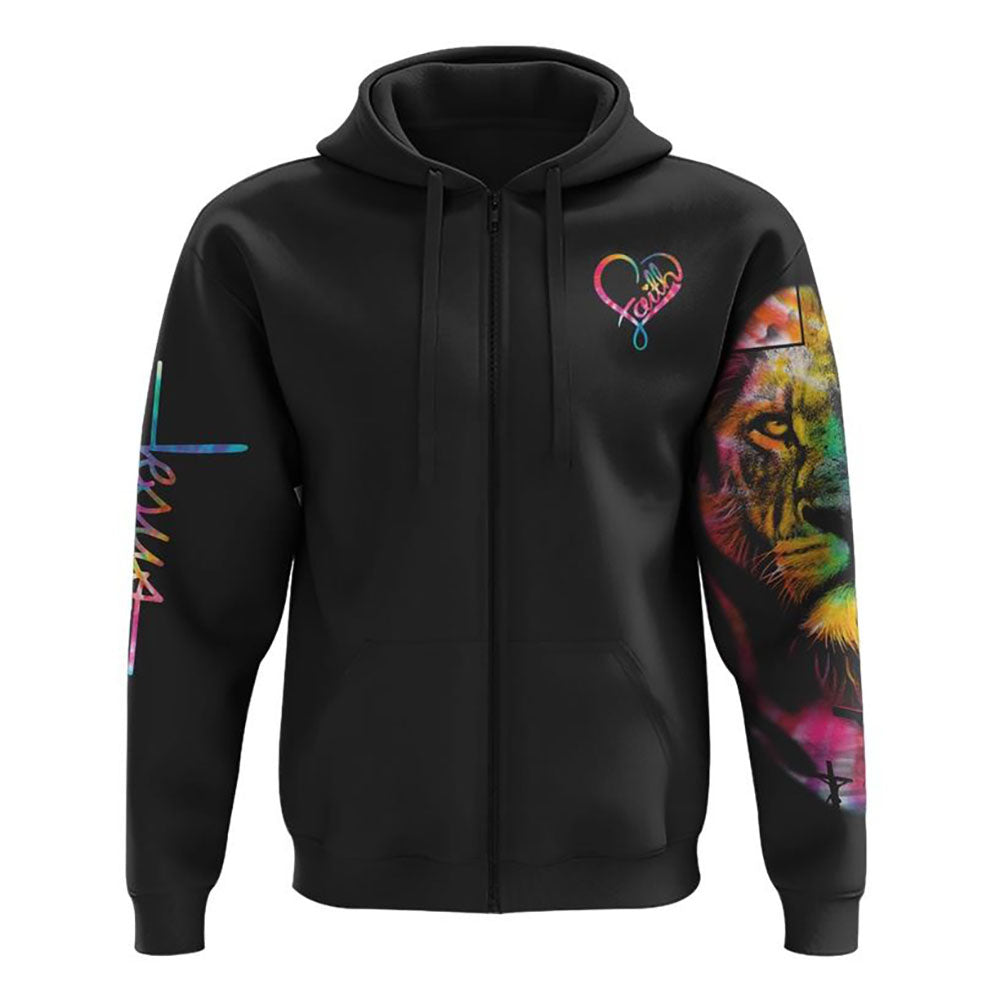 Way Maker Miracle Worker Promise Keeper Life In The Darkness Colorful Lion Wings All Over Print 3D Hoodie, Christian Hoodie, Bible Verse Shirt