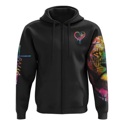 Way Maker Miracle Worker Promise Keeper Life In The Darkness Colorful Lion Wings All Over Print 3D Hoodie, Christian Hoodie, Bible Verse Shirt