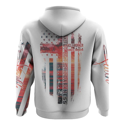 Way Maker Miracle Worker Promise Keeper Life In The Darkness Sunset Beach Flag All Over Print 3D Hoodie, Christian Hoodie, Bible Verse Shirt