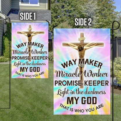 Way Maker Miracle Worker Promise Keeper Light House Flag, Jesus Christ House Flag, Outdoor Religious Flags, Christian Flag, Scripture Flag