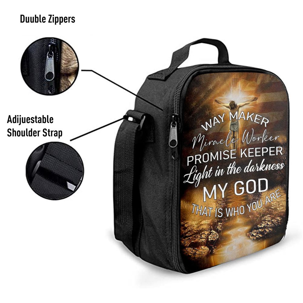 Way Maker Miracle Worker Promise Keeper Lunch Bag For Men And Women, Spiritual Christian Lunch Box For School, Work