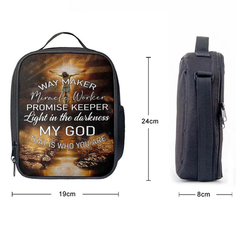 Way Maker Miracle Worker Promise Keeper Lunch Bag For Men And Women, Spiritual Christian Lunch Box For School, Work