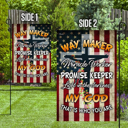 Way Maker Miracle Worker Promise Keeper My God Christian Cross House Flag, Outdoor Religious Flags, Christian Flag, Scripture Flag, Garden Banner