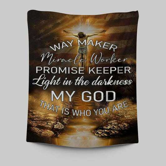 Way Maker Miracle Worker Promise Keeper Tapestry Wall Art - Christian Wall Tapestry - Religious Tapestries Wall Hanging Prints