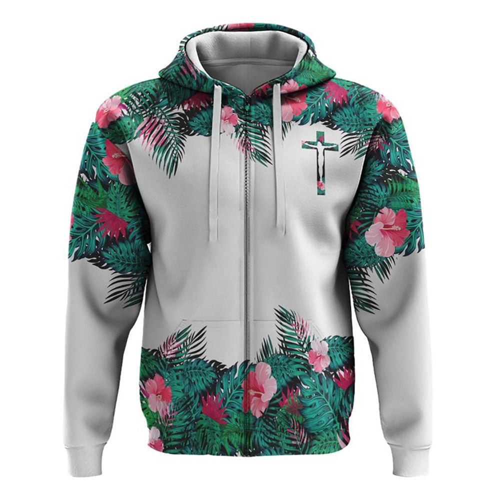 Way Maker Miracle Worker Promise Keeper Tropical All Over Print 3D Hoodie, Christian Hoodie, Christian Sweatshirt, Bible Verse Shirt