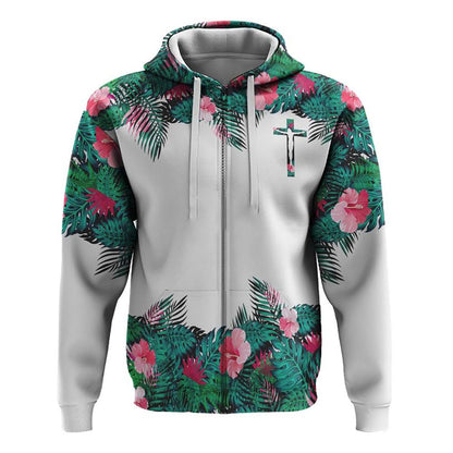 Way Maker Miracle Worker Promise Keeper Tropical All Over Print 3D Hoodie, Christian Hoodie, Christian Sweatshirt, Bible Verse Shirt