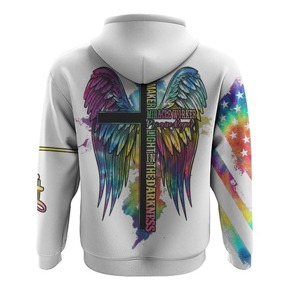 Way Maker Miracle Worker Promise Keeper Wings Tie Dye All Over Print 3D Hoodie, Christian Hoodie, Christian Sweatshirt, Bible Verse Shirt