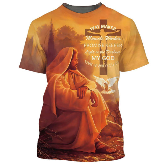 Way Maker Miracle Worker Promise Keepers All Over Print 3D T Shirt For Men And Women, Christian T-Shirt, Faith Shirt