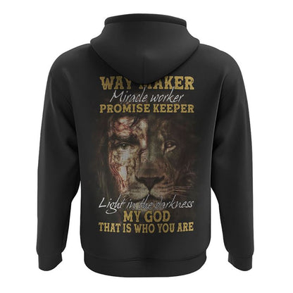 Way Maker Miracle Worker Vintage Lion Jesus Half Face All Over Print 3D Hoodie, Christian Hoodie, Christian Sweatshirt, Bible Verse Shirt