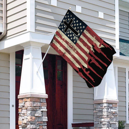 We The People 2nd Amendment Christian Cross US House Flags, Christian Flag, Scripture Flag, Garden Banner