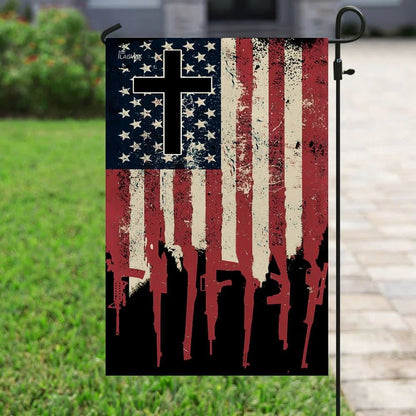 We The People 2nd Amendment Christian Cross US House Flags, Christian Flag, Scripture Flag, Garden Banner
