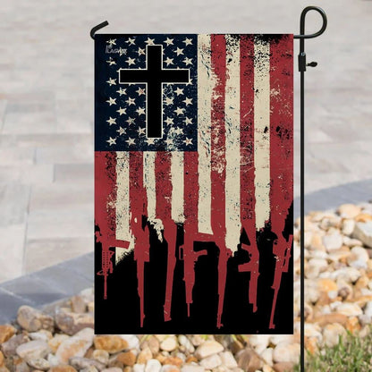 We The People 2nd Amendment Christian Cross US House Flags, Christian Flag, Scripture Flag, Garden Banner