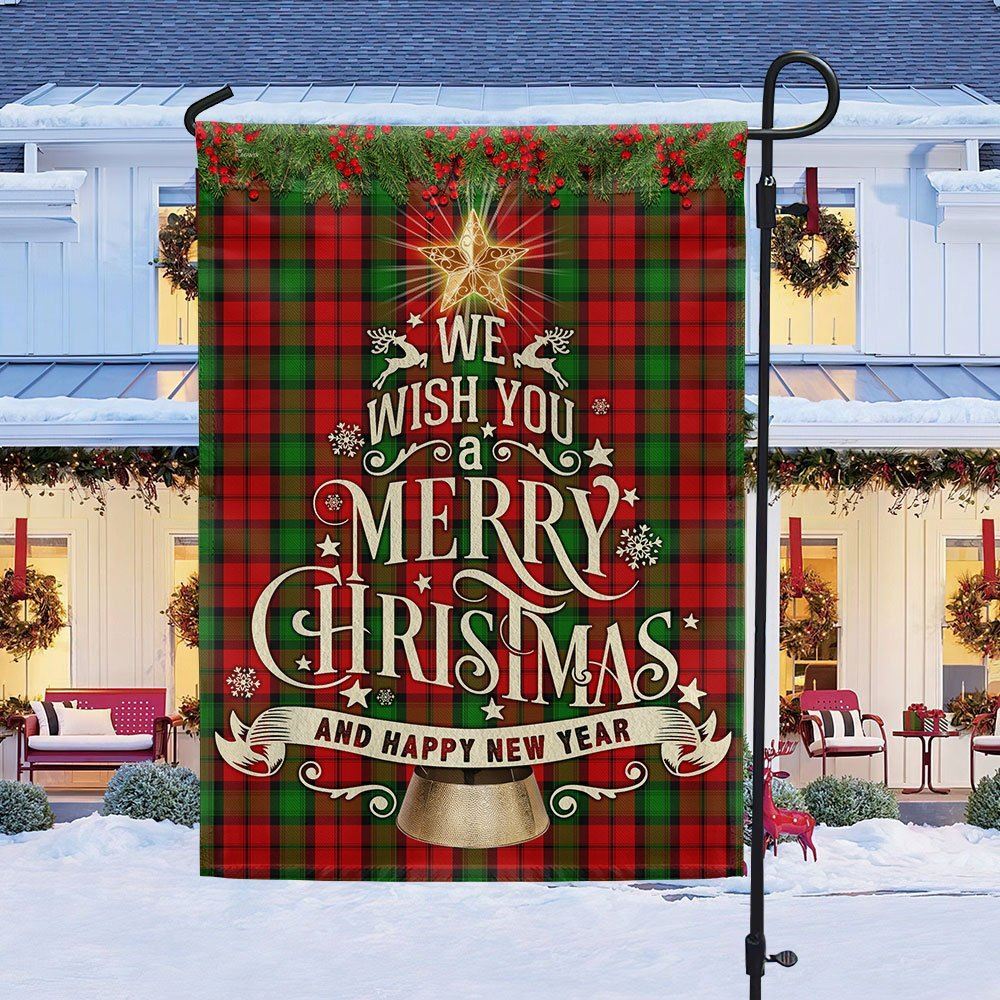 We Wish You A Merry Christmas and Happy New Year Flag, Christmas Garden Flag, Home Decor Accessories, Christmas Outdoor Decor Ideas